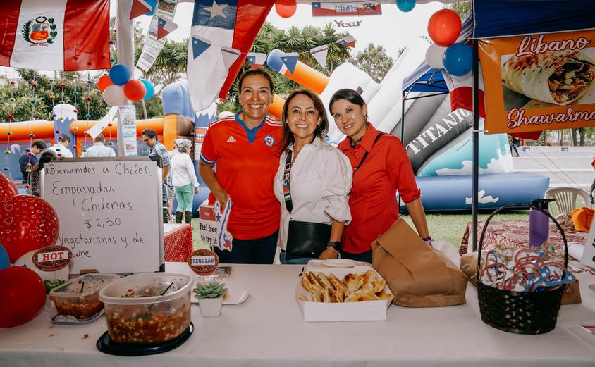 happy parents at campus