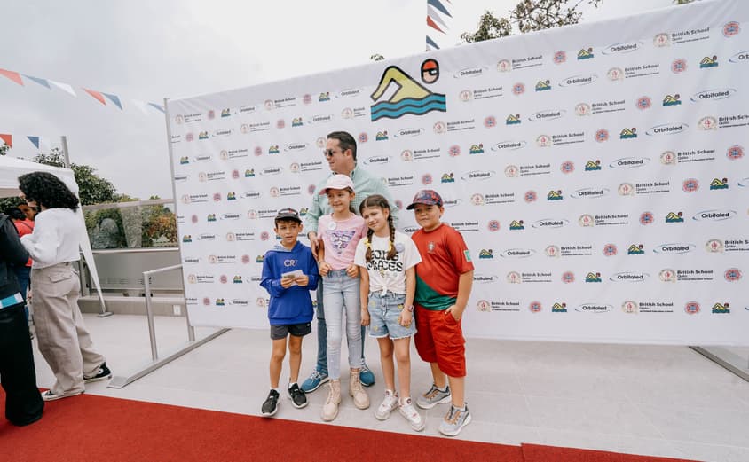 families posing at bsq